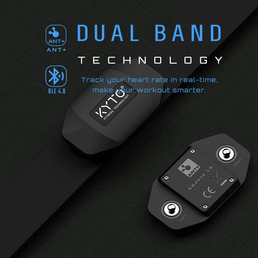Heart Rate Monitor Chest Strap, ANT+/ Bluetooth, Compatible with iOS/Android APP