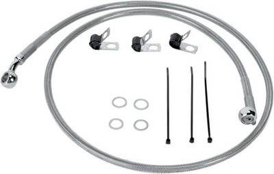 Drag Specialties Std Length Front Stainless Steel Brake Line Kit-Clear-660214