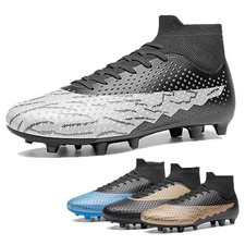Men's Firm Ground Soccer Cleats High-top Football Professional Training Shoes