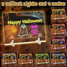 14"x10" LED Drawing Board LED Light Up Whiteboard w/ 7 Colors Acrylic Glow Board