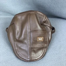 JAMONT Mens Adjustable PU Faux Brown Leather Fashion Style Beret 