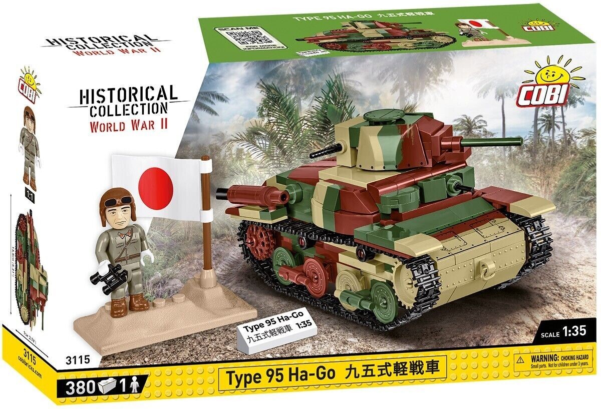 Cobi 3115 Type 95 HA-GO Japanischer Panzer 1:35 Bausatz 380 Teile 1 Figur