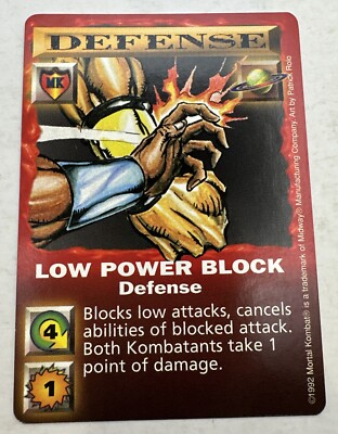Mortal Kombat Kard Game  *  Low Power Block Defense  NM  SellbyCyn