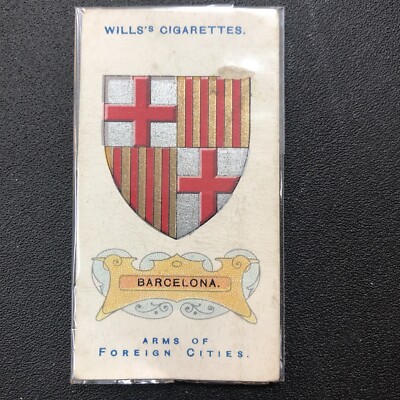 where to buy cigarettes barcelona 1912 WILLS Cigarettes Foreign Cities BARCELONA Coat Of Arms #20 Tobacco  card