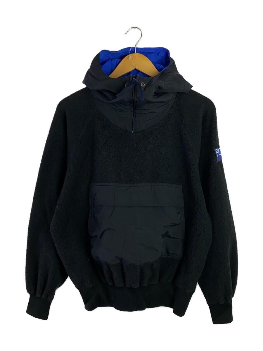 Polo Ralph Lauren HI-TECH Hoodie Mens S Black Fleece Body width 62 Length 61.5cm