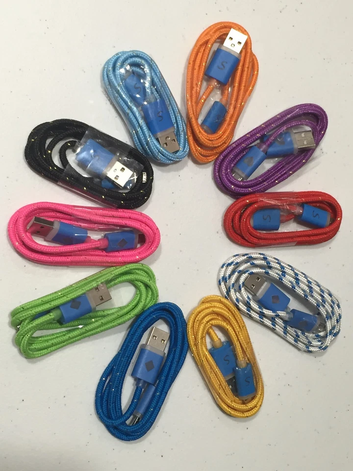 FLASH LED BRAIDED LIGHT Data Cable charger FOR Apple iPhone 8 7 6 5 4s micro usb - Image 2 of 4