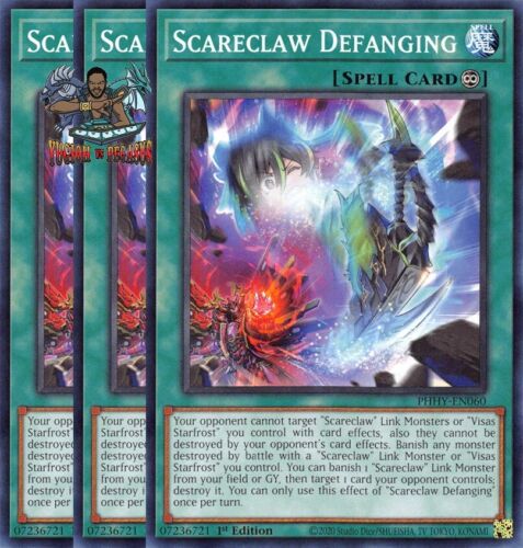 Yugioh! 3x Scareclaw Defanging PHHY-EN060 Common 1st Ed NM - Picture 1 of 1