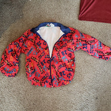 VTG 90's 00's Kids Boy's Hockey Sport Soccer 77 Windbreaker Jacket Red sz 5T 6 7
