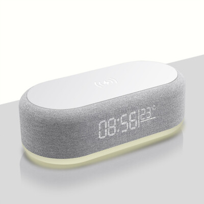 4in1 Wecker Digital mit Ladestation 15W Kabelloses Schnell Ladegerät für iPhone