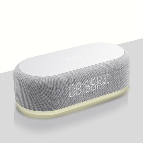 Digital Alarm Clock 15W Phone Wireless Charger Thermometer Date LED Night Light - Picture 3 of 16