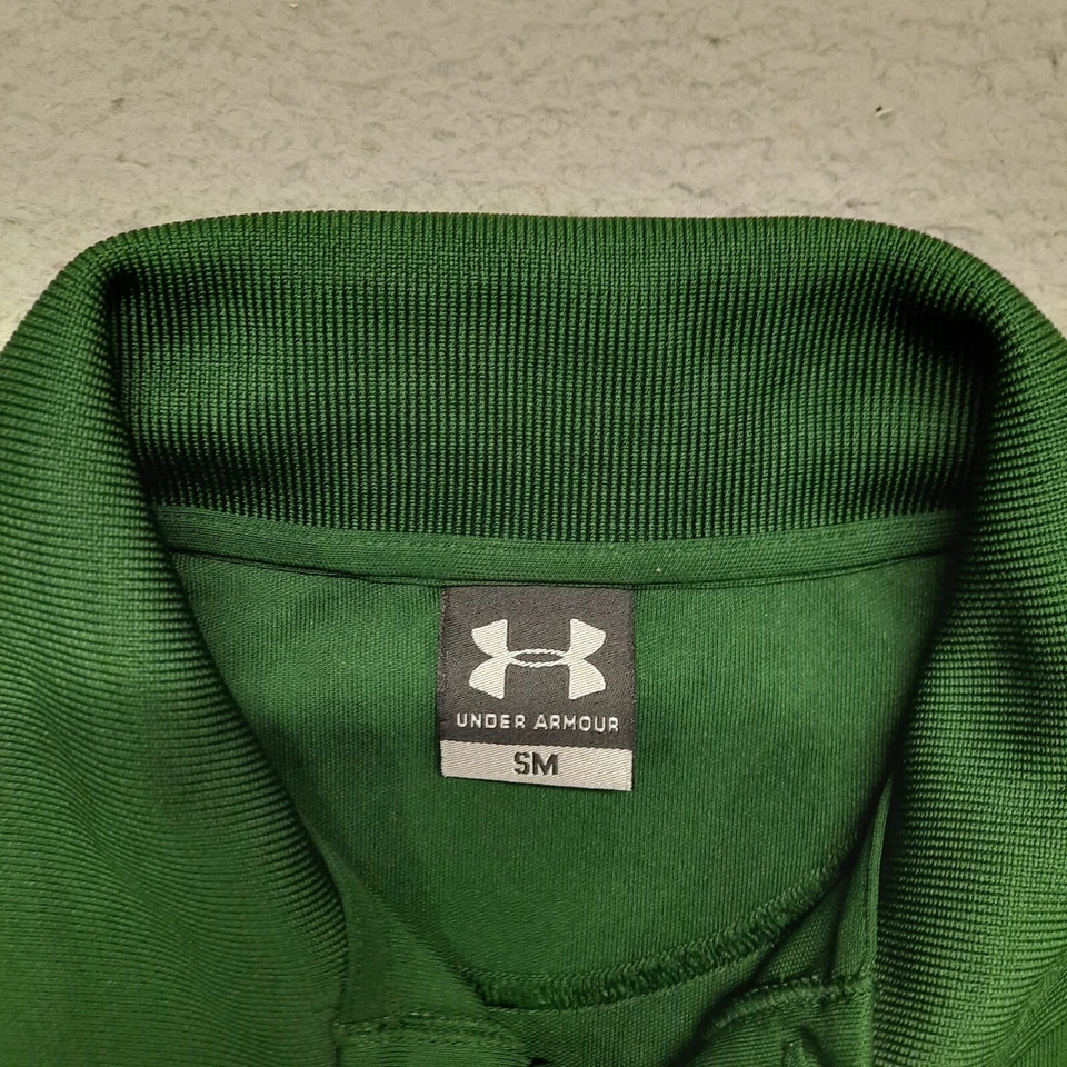 Under Armour Fighting Sioux Hawks UND Polo Shirt Mens Small North Dakota Green - Image 4 of 4