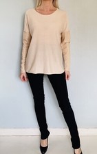 Pull en soie et cachemire Manches en cuir d'agneau MAJE -  Taille 1