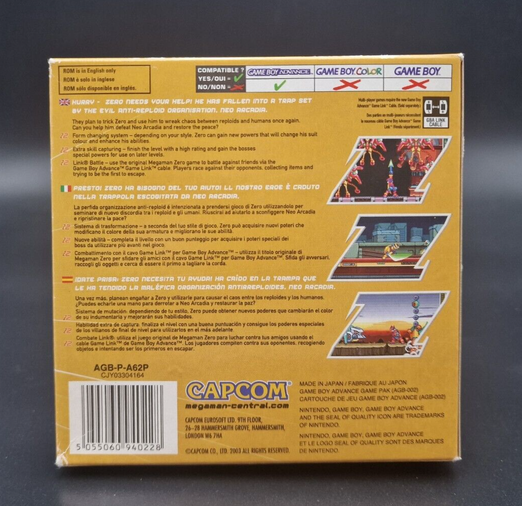 Jeu Game Boy Advance ROCKMAN ZERO 2 (Megaman) - Version Japonaise 1ère édition Complète - Très Bon état