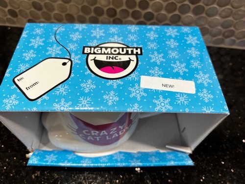 BigMouth Crazy Cat Lady Coffee Mug 16oz Ceramic White Pink NEW f - Picture 6 of 6