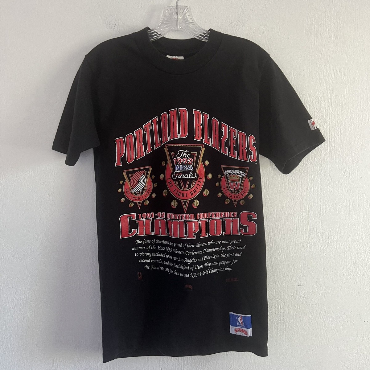 シャツ Champion PORTLAND TIMBERS VTG Nutmeg Portland Blazers Western Conference Champions 1991-92 T