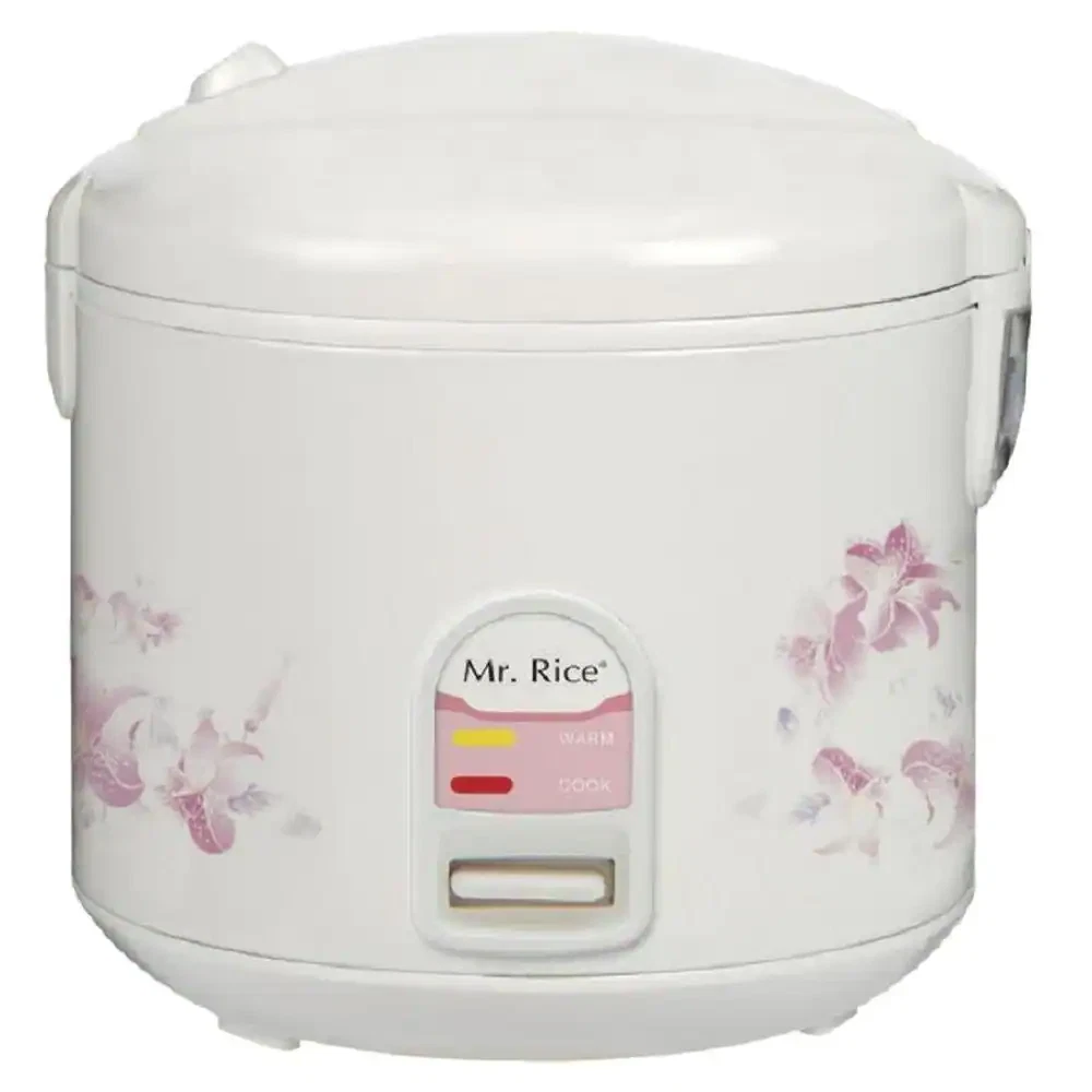 SPT - 10-Cup Rice Cooker - White with floral print - Thumbnail 3