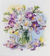 Cross Stitch Kit "The first bouquet", size 6.7x6.7 in 17.0x17.0 cm 
