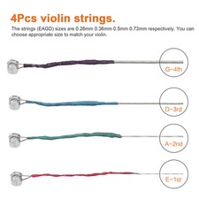 4PCS/Set Violin Strings 4/4 3/4 Violin Strings Steel String G D A E Strings P4Z8