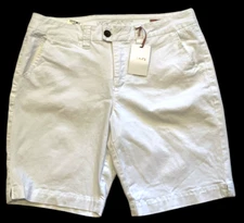 Jag Jeans Creston Shorts Womens 14 White Back Embroidered Detail Stretch Twill