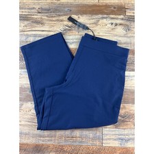 Tahari Womens Pants Straight Leg Rear Pockets Pull On Blue Size Medium