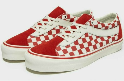red checkered lace up vans