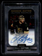 2021-22 O-Pee-Chee Platinum Rookie Autograph Paul Cotter RC Auto Vegas Golden