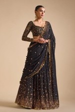 Black Color Heavy Georgette Lehenga Choli With Fancy Dupatta For Festival