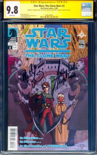 *Signed Ashley Eckstein & Matt Lanter* Star Wars Clone Wars #3 CGC 9.8 SS Ahsoka - Picture 2 of 4