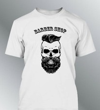 Tee Shirt Uomo Hipster Skull 2 Testa Di Morto Barbuti Barber Shop Barba Cranio