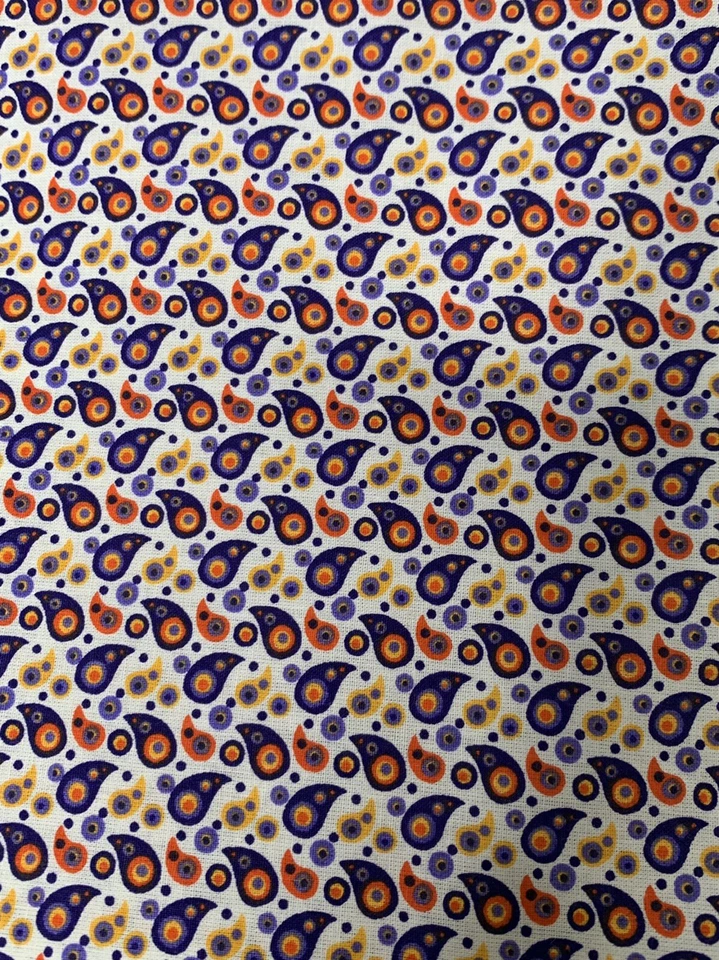 Fabric from turkey like evil eye tear drop purple orange yellow 1 yard by 40in - Image 3 of 3