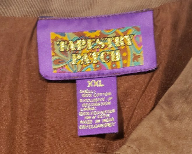 Tapestry Patch Jacket Button down Shoulder Pads w… - image 4