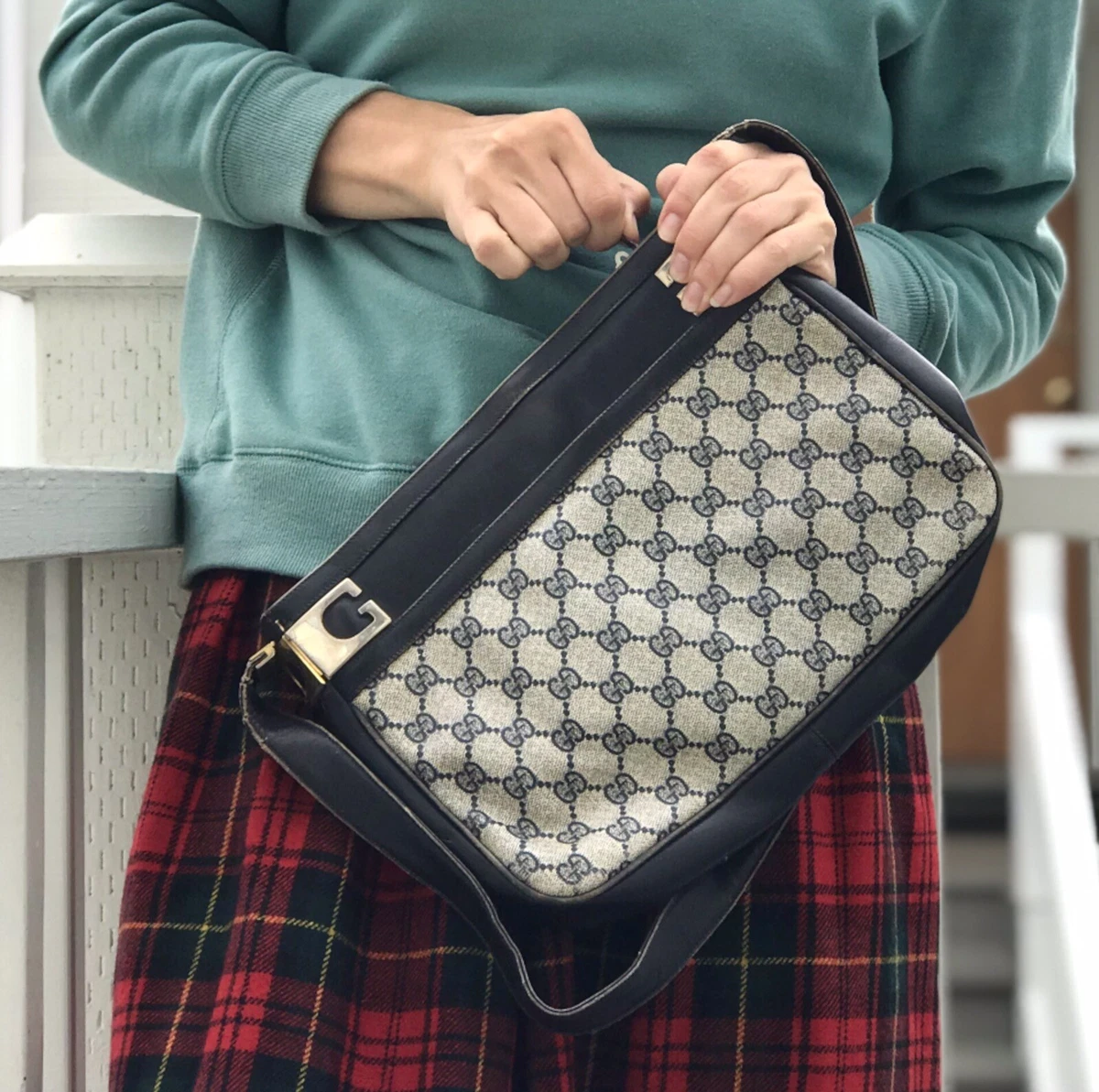 Navy blue gucci purse hot sale