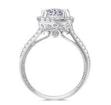 925 Sterling Silver 2 Carat Square Diamond Created Wedding Engagement Ring R173