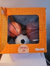VINYL SPORT BALLS 1 FOOTBALL 1 SOCCERBALL 1 BASKETBALL BRAND NEW Toymazing