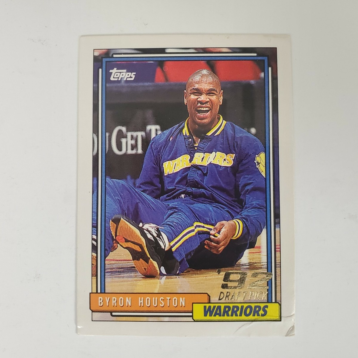 1993, Byron Houston, Golden State Warriors, Signed, Autographed, Topps Basketball Card, Card # 338, 1993, Byron Houston, Golden State Warriors, Signed, Autographed, Topps Basketball Card, Card # 338,
