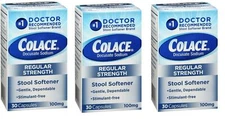 Colace 100mg Capsule 30 Count X 3 Packs