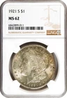 USA Silver Morgan $1 Dollar 1921-S NGC: MS62 #C520