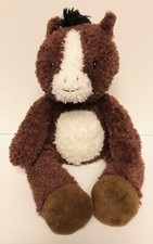Aurora HORSE Pony Baby Brown Cream White 16" Floppy Plush Black Hair Stuffed J7