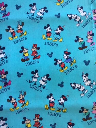 Mickey und Minnie Mouse Celebrate Disneyland 100% Baumwollstoff 2016 NEU - Bild 4 von 6