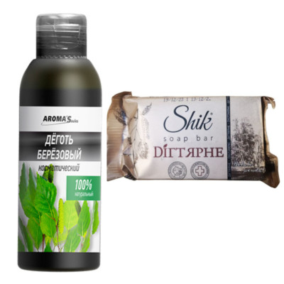 Natural Birkenteer & Birkenteer Seife Set Gesunde Haut, Kopfhaut& Haar Birch tar