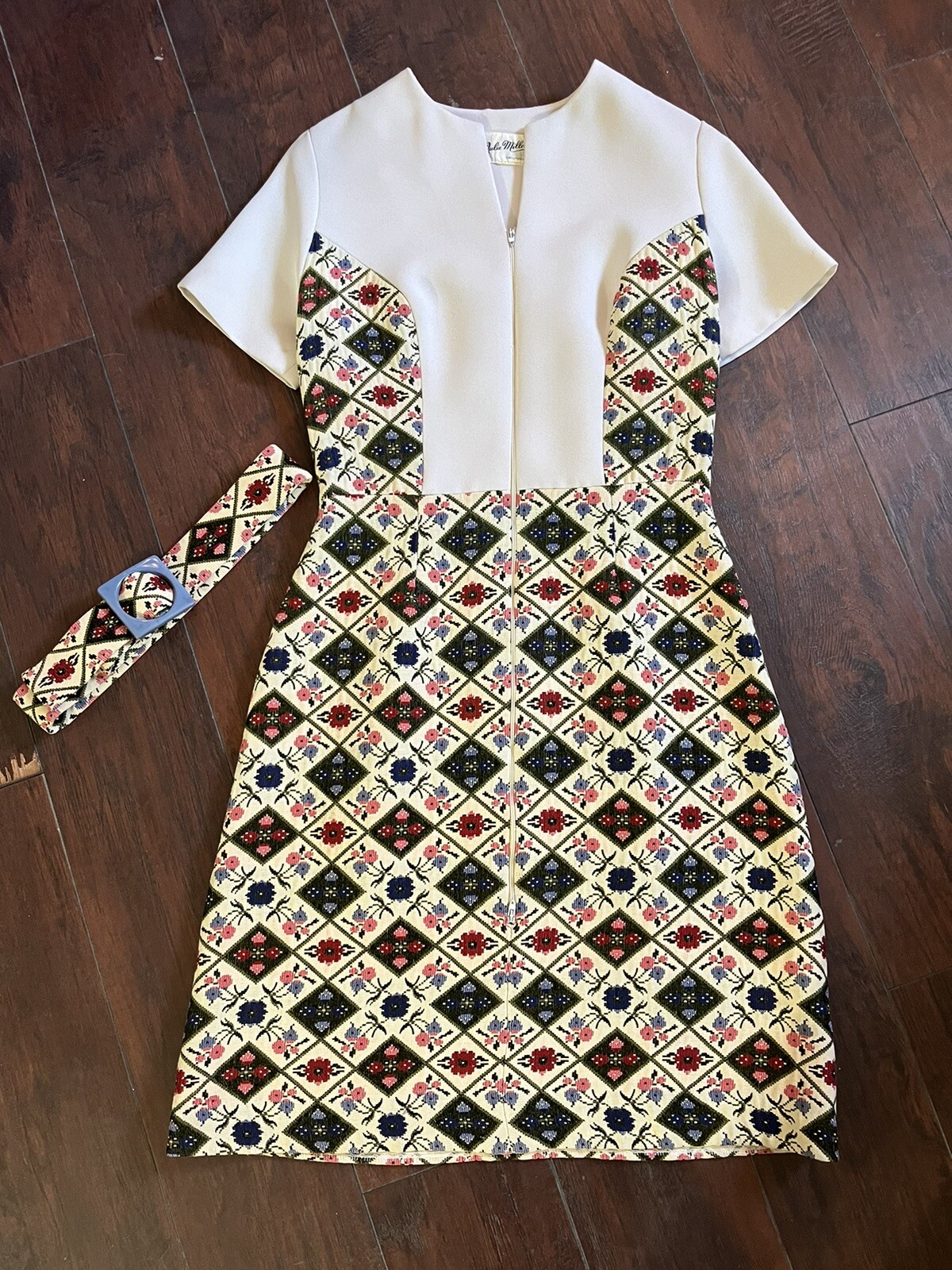 Vintage Julie Miller Polyester Patchwork Floral B… - image 1