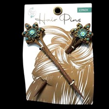 NWT Vintage Blue Ivy Mystical Bohemian Retro Style 6 Hair Pins