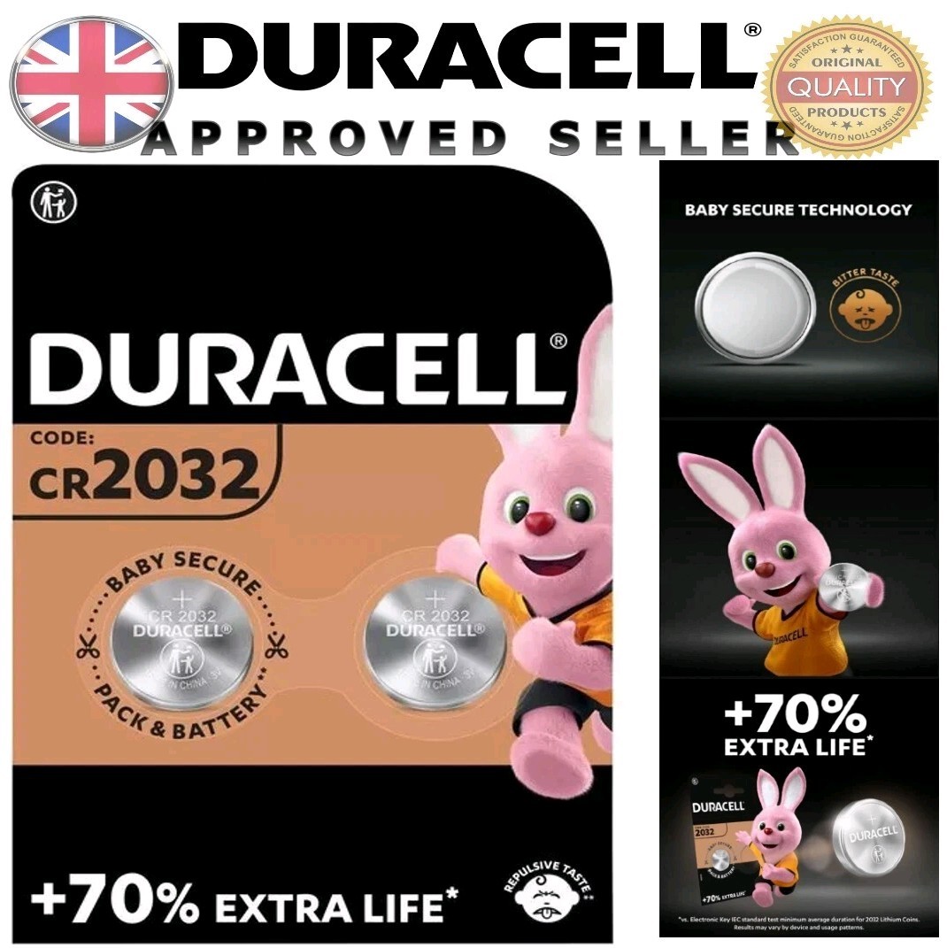 Duracell 2032 Lithium Battery CR2032 BR2032 DL2032 Coin Button Cell Batteries 3v