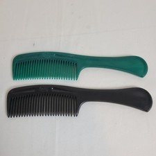 LOT OF 2 Vintage Goody Unbreakable Green Black Wide Tooth Combs Comb 8.5"