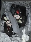 Alexander McQueen Black Floral Embroidered Suede Wedge Slingback Sandals 39 — photo 2