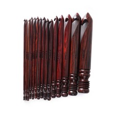 Wooden Crochet Hook Set Ergonomic Handmade Knitting  Crocheting Hooks