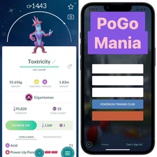 Shiny Gigantamax Toxtricity (Low Key Form)✨mini PTC 20k✨(read description)