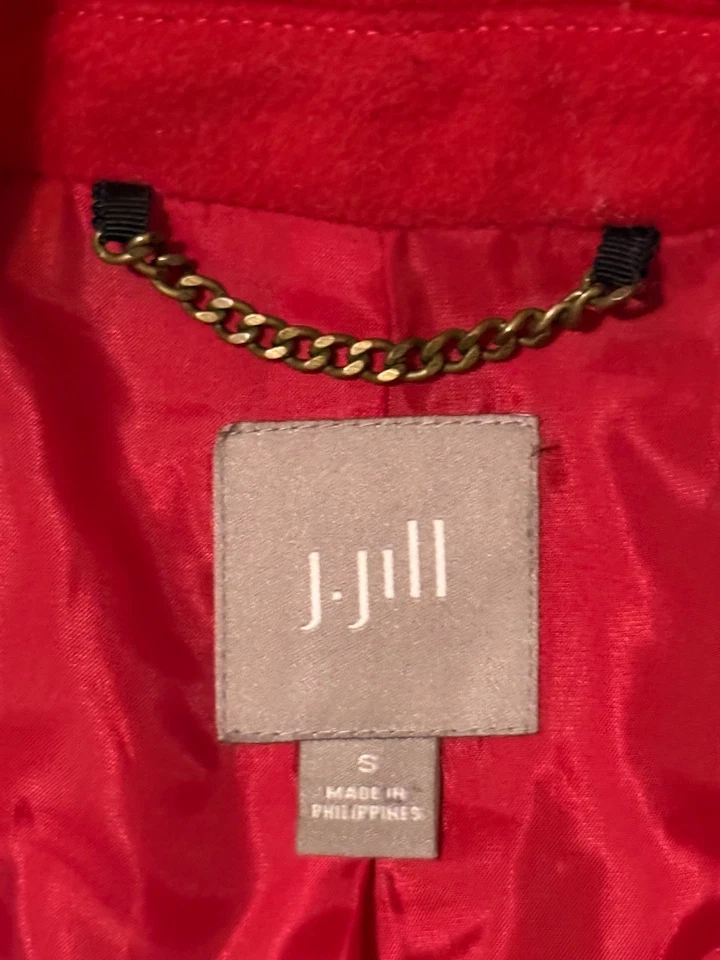 Chaquetón para mujer J. Jill mezcla de lana roja talla pequeña (usado en buen estado) Foto 2 de 4