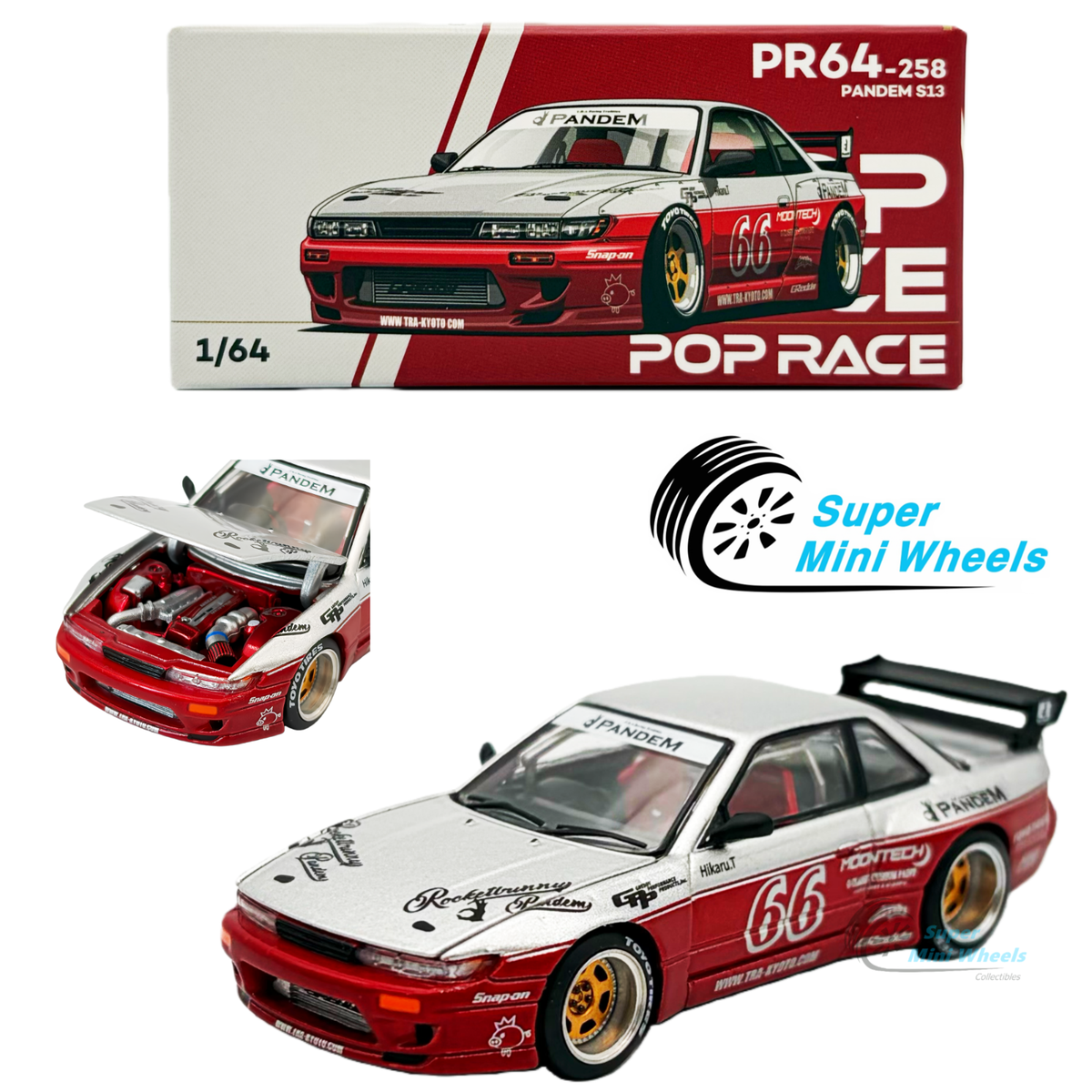 Pop Race 1:64 Pandem Nissan Silvia S13 Moontech #258 | eBay
