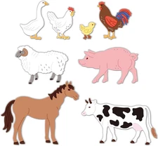 2 Sets 8Pcs Farm Animals Cutting Dies Horses Cow Card Making Die Cut Chickens Ca